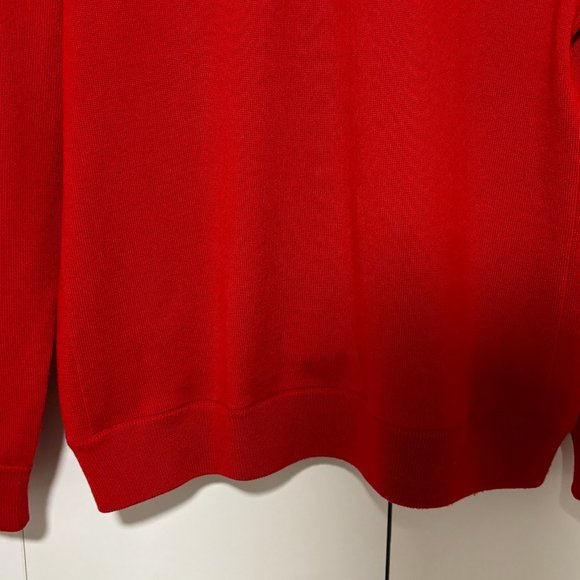 Polo Ralph Lauren Golf Red Quarter-Zip Wool Sweater with Shoulder pads - Medium - Picture 3 of 11